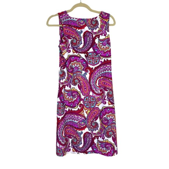 Jude Connally Beth Dress Sleeveless Paisley Jude Cloth Sheath Colorful Size S - Picture 7 of 8